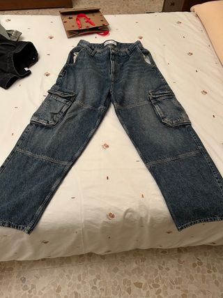 Pantalones Baggy Azules Bershka