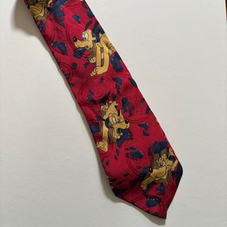 Cravatta Disney Pluto Bordeaux Seta Vintage
