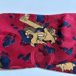 Cravatta Disney Pluto Bordeaux Seta Vintage