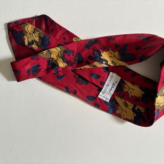 Cravatta Disney Pluto Bordeaux Seta Vintage