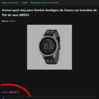 Reloj Armani Acero 43mm Caballero 5Atm