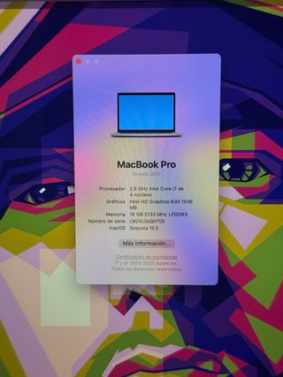 MacBook Pro 15 2017 Intel Core i7 16GB RAM