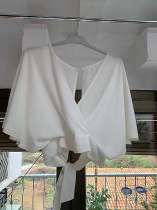 Top fiesta blanco cruzado talla única