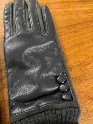 Guanti in pelle grigi Andra donna