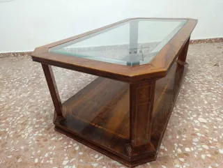 Mesa de centro madera y cristal