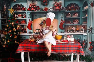 Fondo Fotografía Cocina Navideña