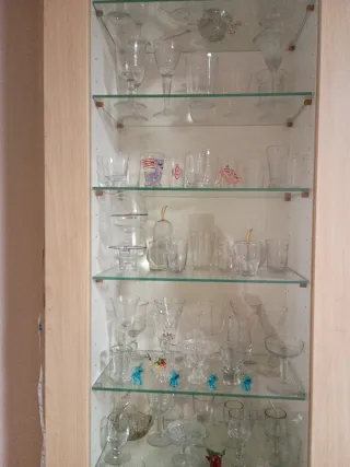 Collezione di bicchieri in vetro antichi