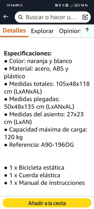 Bicicleta Estática Casi Nueva