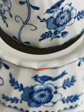 Juego de té Johnson Bros azul y blanco