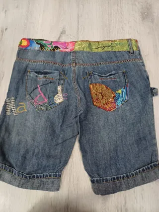 Pantalón corto vaquero Desigual multicolor