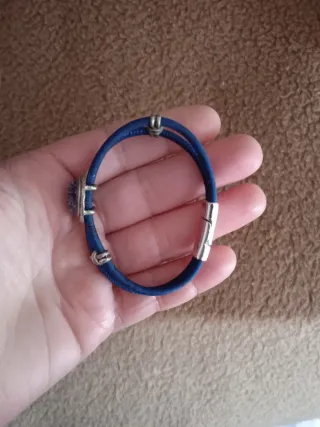 Pulsera bisutería azul y plateada