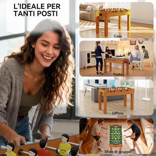 Futbolín Profesional para Adultos y Familia, Mesa de Futbolín para Adultos, Mesa de Billar Futbolín con 2 Pelotas, Marcador y 22 Jugadores, 122X61X80.7Cm