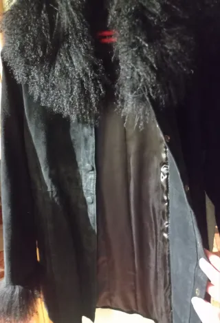 Abrigo Penny Lane afgano negro Ante Piel