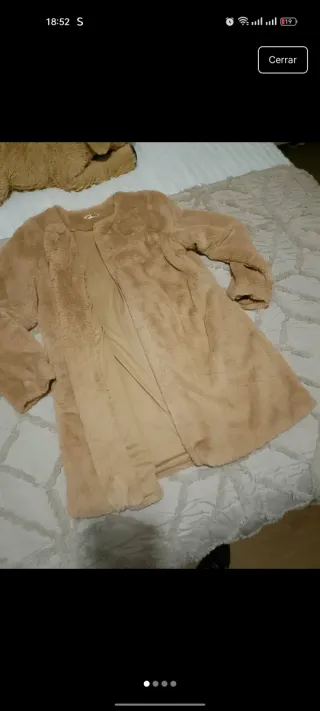 Abrigo peluche beige talla S