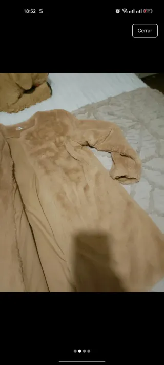 Abrigo peluche beige talla S