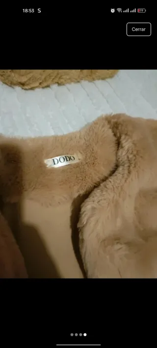 Abrigo peluche beige talla S