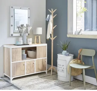 Mesita auxiliar industrial blanca