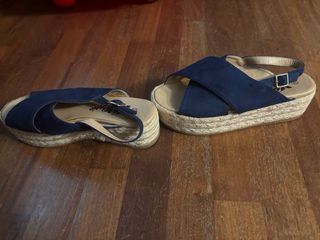 Sandalias Azul tipo ante