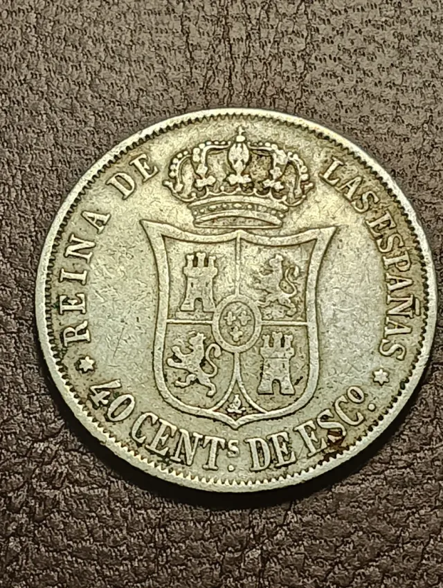 Moneda 40 céntimos escudo 1866