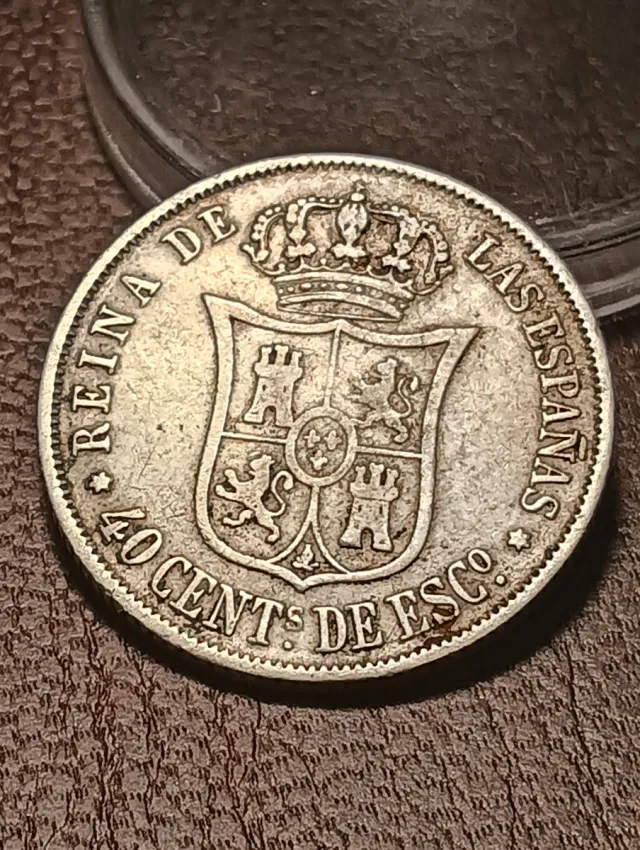 Moneda 40 céntimos escudo 1866