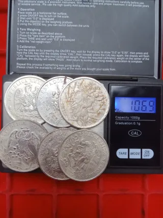 Messico Lotto N. 6 monete Restrike Riconio in Mate