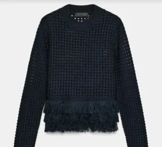 Jersey Zara Negro Flecos Talla S. Con etiqueta.