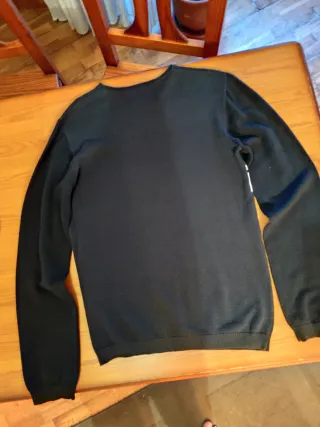 Jersey de punto rayas blanco y azul marino