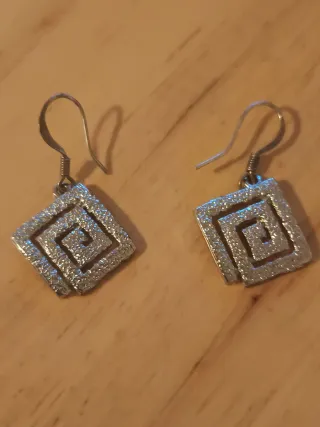 Pendientes plata diseño cuadrado