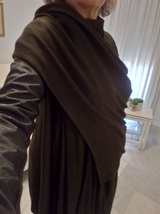 Zara Chaqueta Capa Punto y Raso