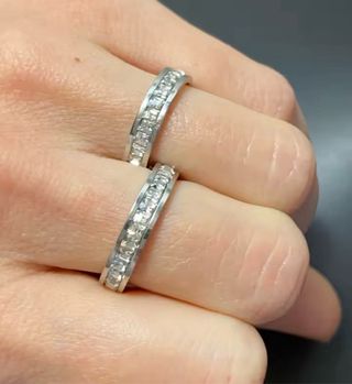 Anillo Acero Inoxidable Imitación Diamante