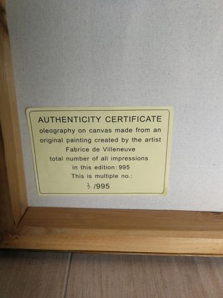 Oleografia Fabrice de Villeneuve Vino edizione 995