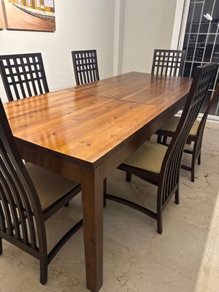 Mesa comedor extensible madera pino
