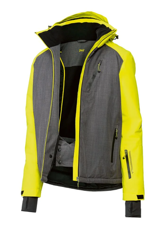 Chaqueta de esquí Trivit gris y amarillo