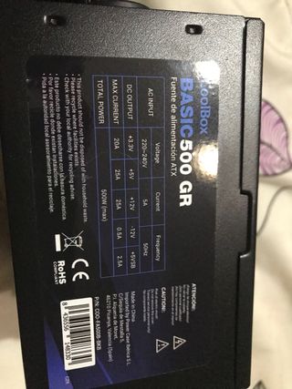 Fuente alimentacion atx 500w coolbox