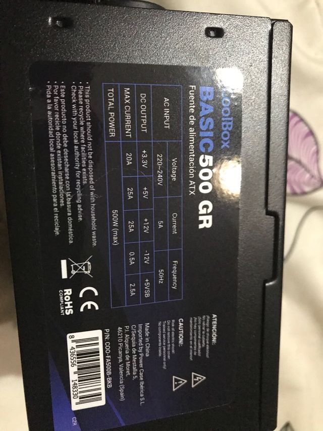 Fuente alimentacion atx 500w coolbox