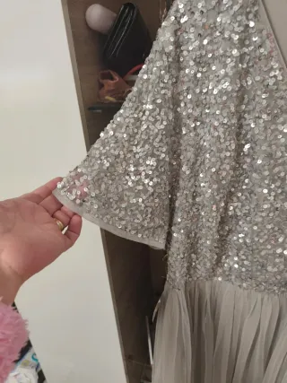 Vestido gris lentejuelas