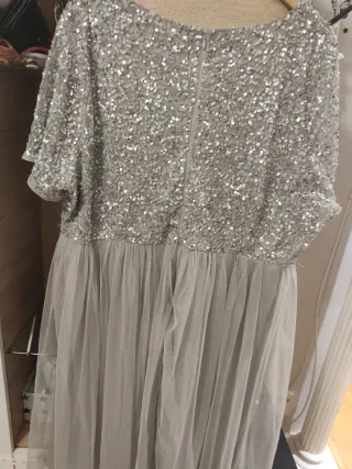 Vestido gris lentejuelas