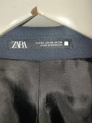 Americana Zara Talla 54 Azul Marino