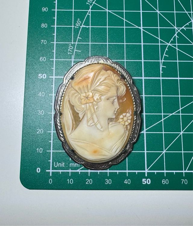 Broche Camafeo Antiguo Plata Grande