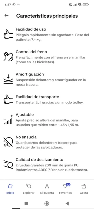 Patinete Oxelo Town 9 Easy Fold