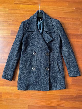 Cappotto 3/4 misto lana blu