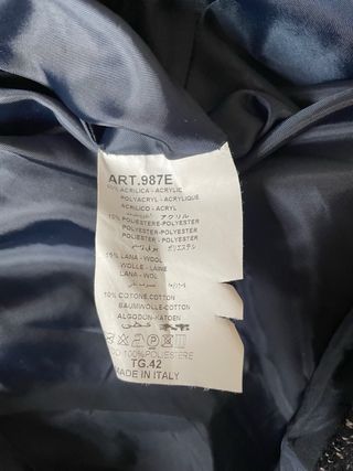 Cappotto 3/4 misto lana blu