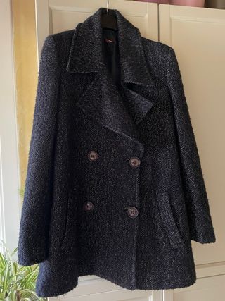 Cappotto 3/4 misto lana blu