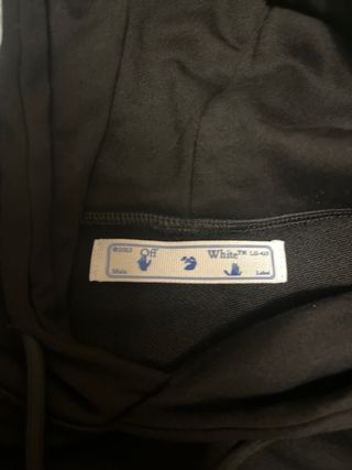 Felpa Off-White con Cappuccio - Stampa Marker Arro