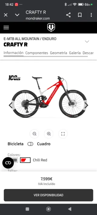 Mondraker Crafty R Carbono Talla M