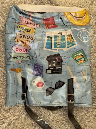 Bolso Dogo estampado mapa viajes