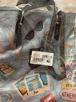 Bolso Dogo estampado mapa viajes