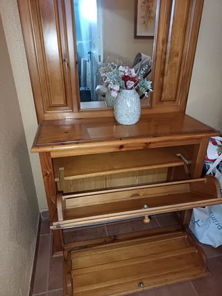 Mueble tocador madera con espejo
