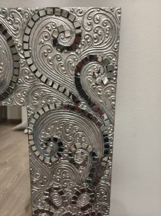 Espejo decorativo plata y multicolor