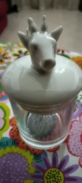 Set 2 Contenitori Vetro Ceramica Animali